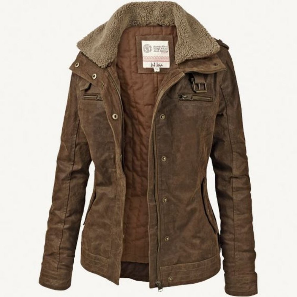 Gorgeous FAT FACE Thick Real Leather Insulated Flight Bomber Jacket 14